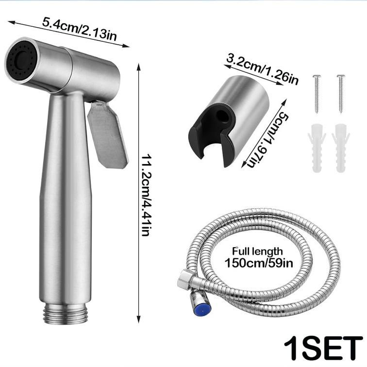 Stainless Steel Bidet Sprayer Set - Toilet Companion & Booster Shower Head