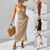 Trendy 2025 Women's Leopard & Butterfly Print Spaghetti Strap V-Neck Maxi Dress