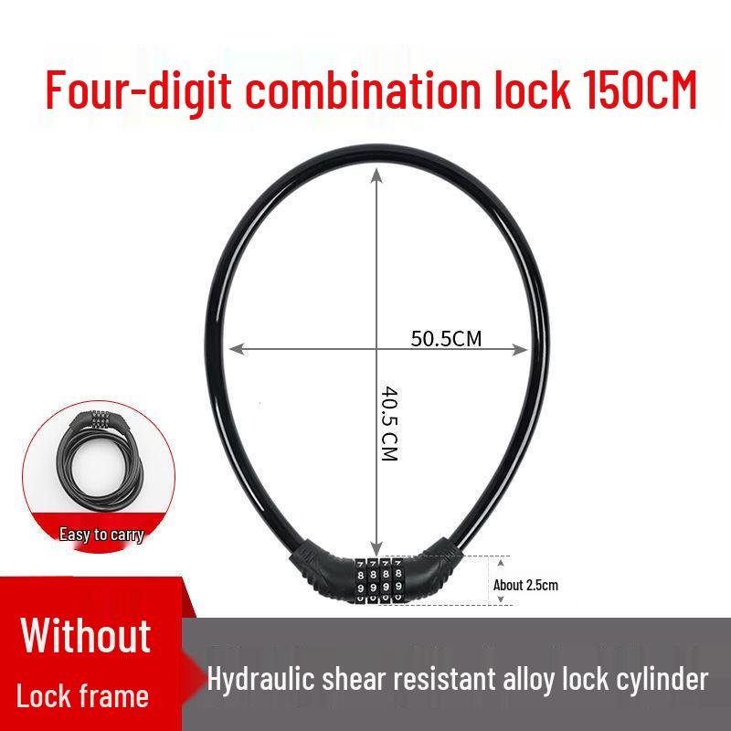 Waterproof Anti-theft Steel Cable Lock for Motorcycles, E-Bikes, and Helmets