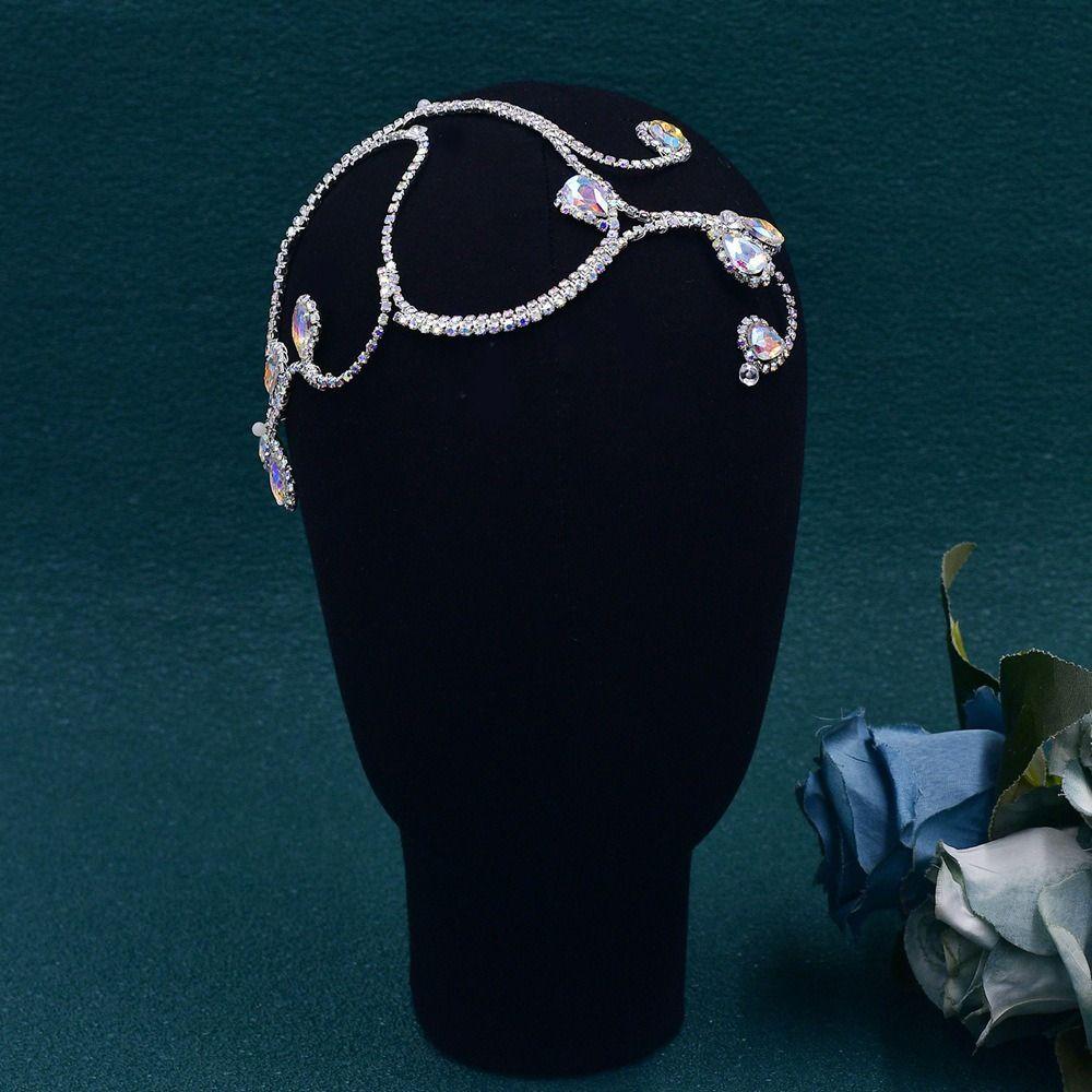 Luxury Rhinestone Wedding Headband Elegant Colorful Wedding Headpiece Bridal Hair Accessory Women