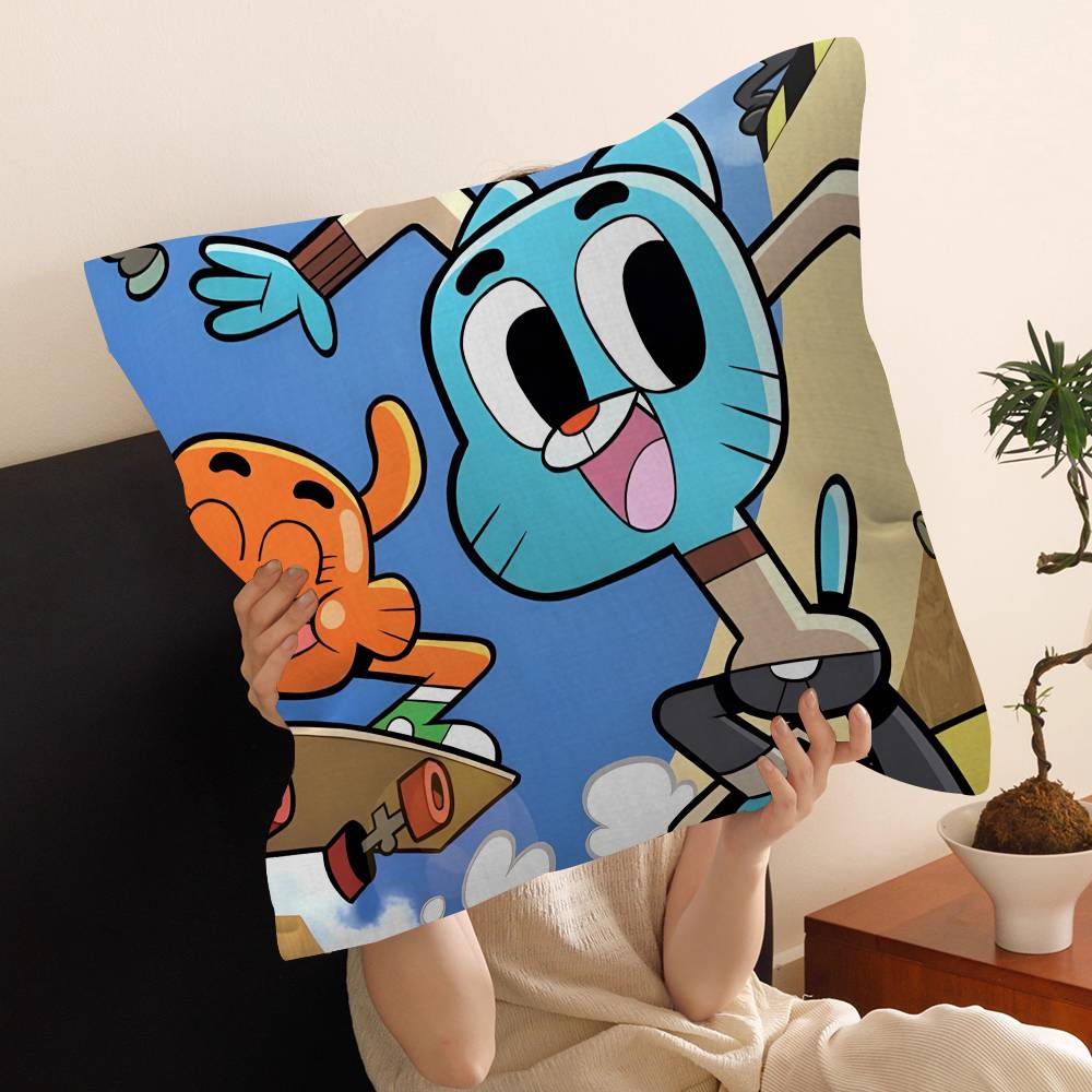 The A-Amazing W-World Of G-Gumball Pillowcase Toon Gift Cushion Cover Bedroom Home Sofa Chair Seat Decor Pillow Case