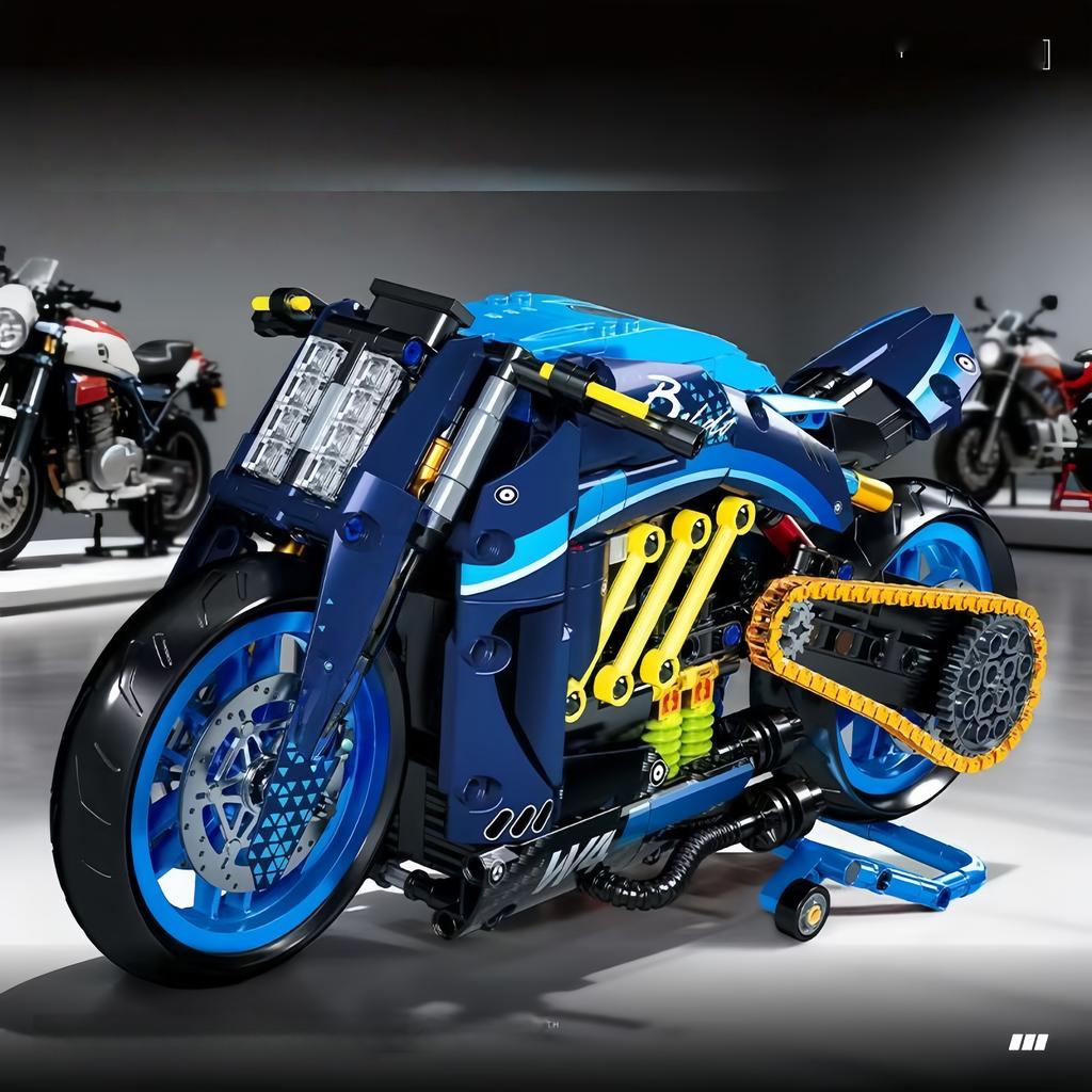 NEW 1:8 Classic Motorbike High-tech Model Building Blocks Set For Adults Bricks Toys Gifts Vehicles Collection Room Decor