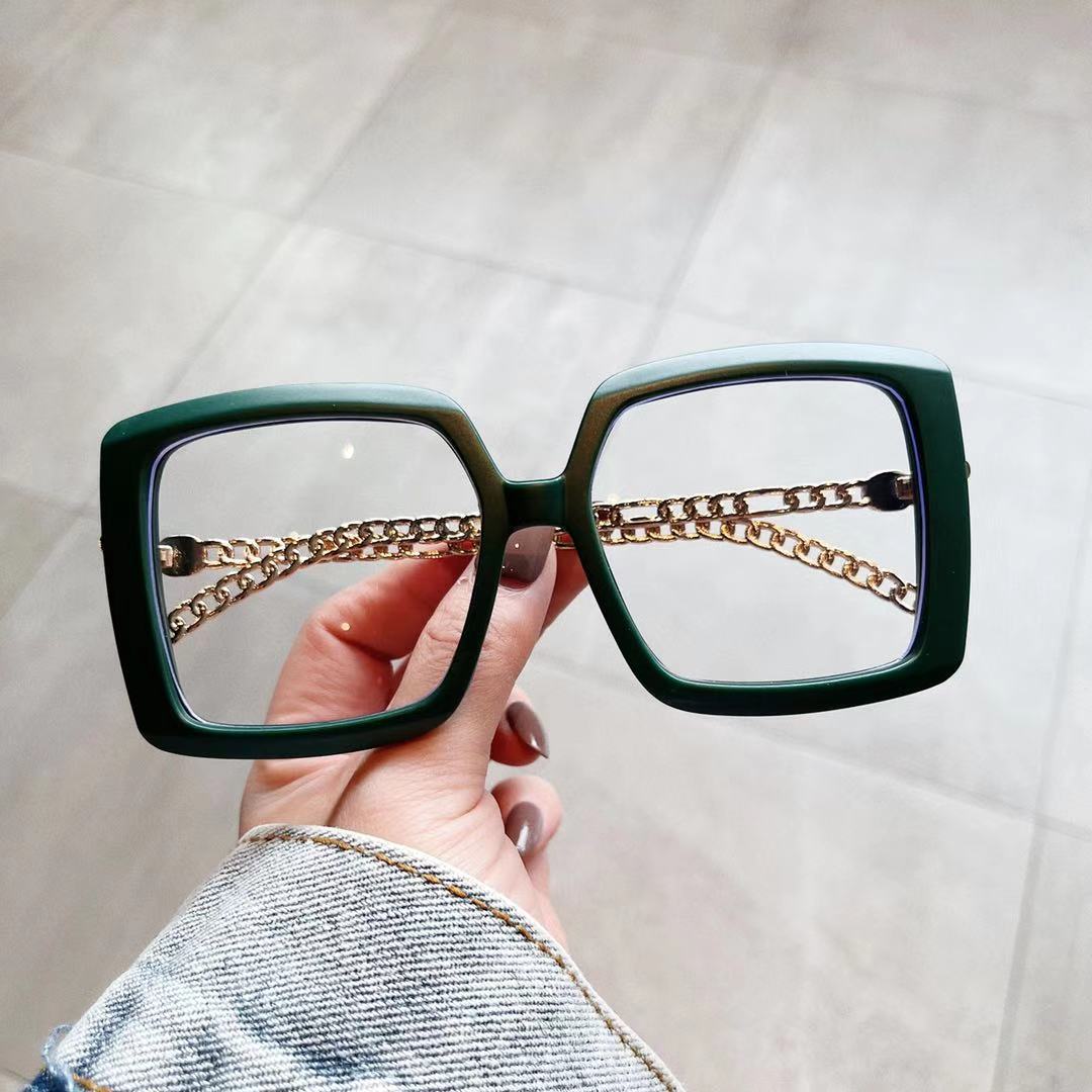 European American Style Square Blue Light Blocking Glasses Women Men Fashion Eyewear Frame New Trendy Design