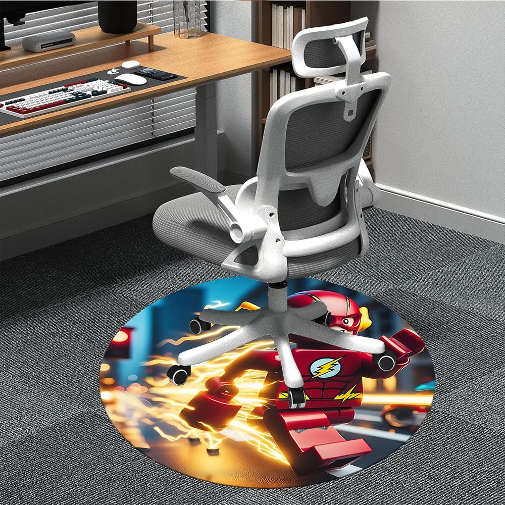 

1pc Flash LEGO Office Round Area Rug, Indoor Mat Suitable For Office, Bedroom Living Room Home Decor, Room Deco, Offic a0928211 80cm by 80cm