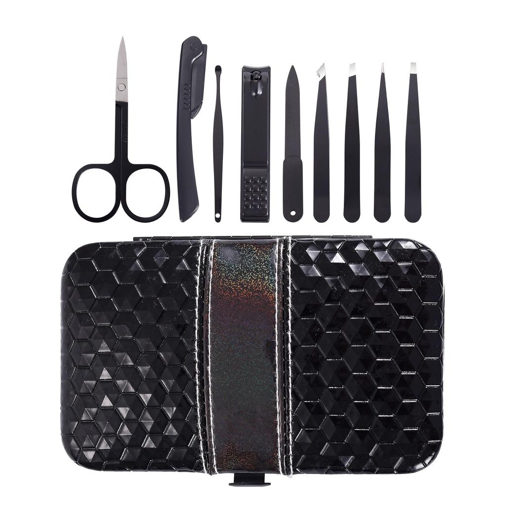 Portable Manicure Tool Set with High-Precision Tweezers, Eyebrow Trimmer & Nail Clippers 
