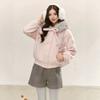 Big fur collar hooded padded jacket women's new winter woolen top small padded warm padded jacket women