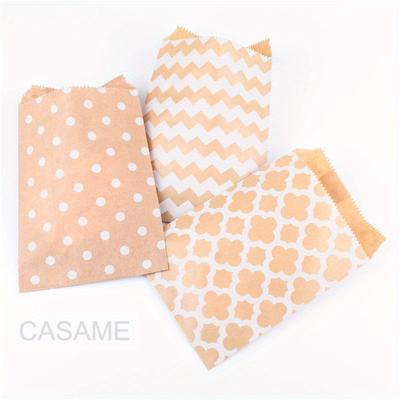 25 pz Sacchetti di Carta Kraft a Pois Ondulati per Caramelle e Biscotti Sacchetto da Imballaggio Sacchetto per Popcorn Forniture per Confezioni Regalo di Compleanno Strumento per Pasticceria
