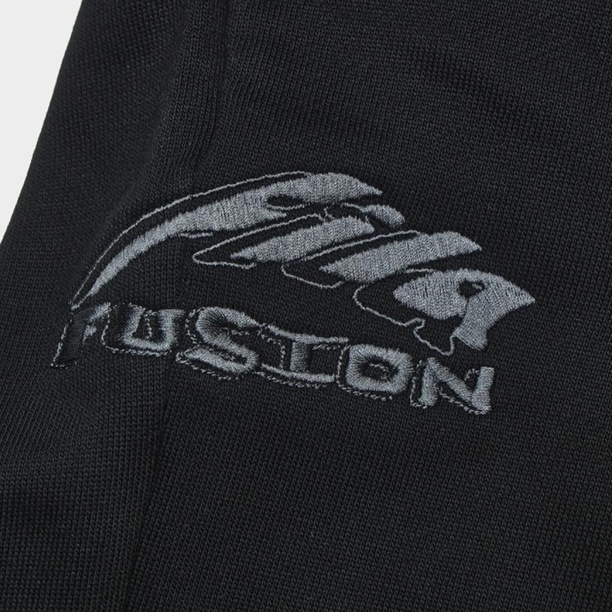 FILA Fusion Workwear Mid-Rise Drawstring Fashion Cuffed Casual Knit Sports Pants Men bottoms Black T11M413603F-BK