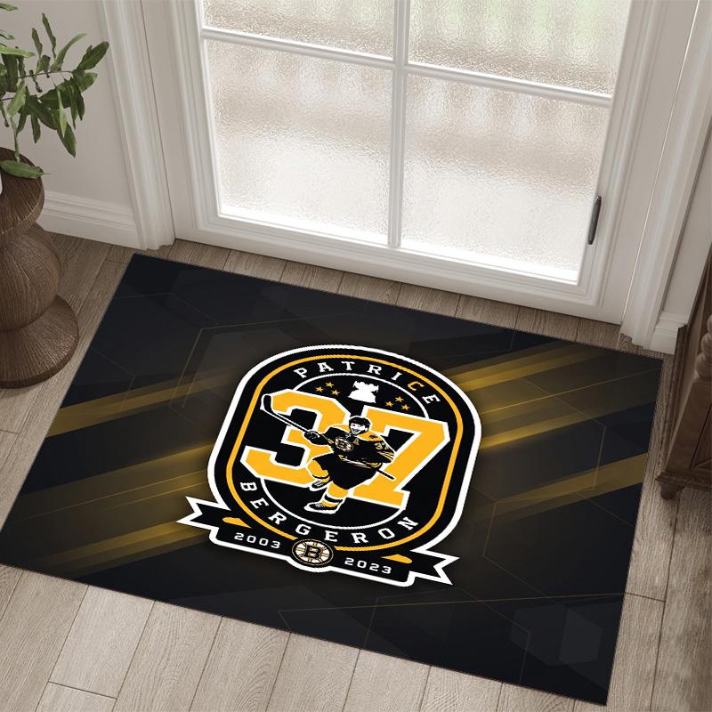 Design Boston Bruins Tappeto in Velluto di Cristallo Accogliente Non?Tappeto Stampato Antiscivolo per Camera da Letto Soggiorno Ingresso