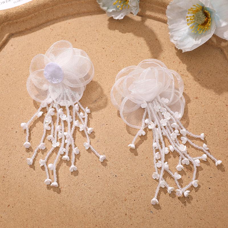 1 Stück Blumendekoration Fairyism Quaste Zarte Netzblume Handgefertigt DIY Satte Farben Bekleidungszubehör Haarschmuck