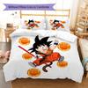 Lenjerie de pat cu model Son Goku, Set cu cuvertură, Husă de cuvertură, Față de pernă, Cadou de casă, Cadou de ziua de naștere (1 * husă de pilotă + 2 * fețe de pernă, fără miez)