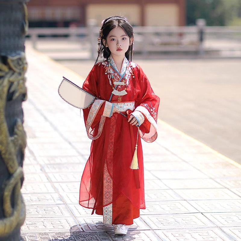 Warring States Hanfu Set for Kids: Spring/Autumn 2025 Mid-Autumn Festival Traditional Chinese Costume
