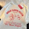 Self Love Club Fun Cupid Men Women T Shirts Breathable Street Clothes Summer Fashion Loose Casual Popular Tee Shirt