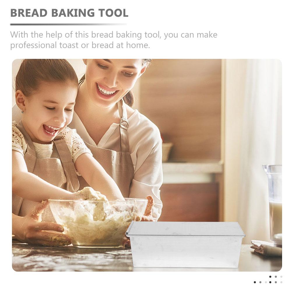 Metal Toast Box Loaf Pan Aluminum Cake Pans Bread Tray Rectangular with Lid Alloy Making Molds Baking for