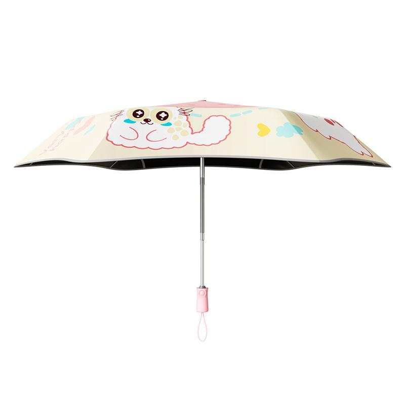 Weather and Rain Dual-purpose Safety Festival Can Not Rebound Rounded Corner Cartoon Students Cute Children Umbrella