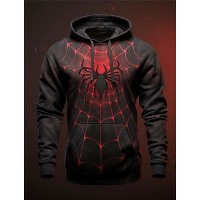 Halloween Spider Hoodie Men's Pattern Fashion Daily Basics Printed Pullover Sports Outdoor Vacation Vacation Hoodie