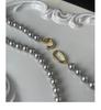 Flax Silver Gray High-Quality Round Pearl Necklace - Trendy 2023 Light Luxury Sweater Chain for Women