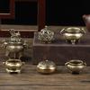 Chinese Ancient Style Home Decoration Cense Stick Holder Mini Qilin Head Hollow Lotus Retro Brass Censer Incense Burner