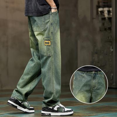 Jeans Männer Baggy Hosen Gerade Lose Retro Blau Denim Hosen Streetwear Fashion Taschen Vintage