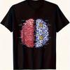 Brain Hemispheres Logic Circuit Graphic Tee Men Casual Cotton Short Sleeve T Shirt Daily Wear