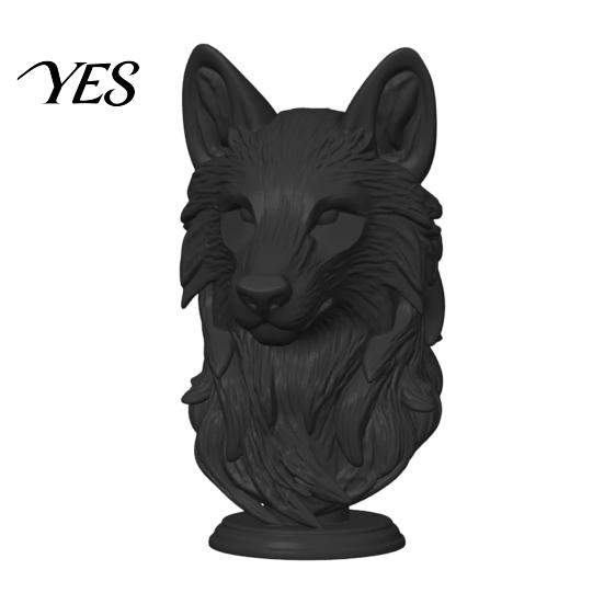Ornamento da scrivania a forma di lupo durevole, statuetta con testa stampata in 3D, statua realistica con base rotonda scolpita, animale selvatico per decorazione di casa, ufficio, libreria