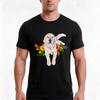 Golden Retriever With Flowers Tshirt Summer Casual Cotton Tee Oversized Streetwear Tops Vintage Graphic Print 100 Cotton