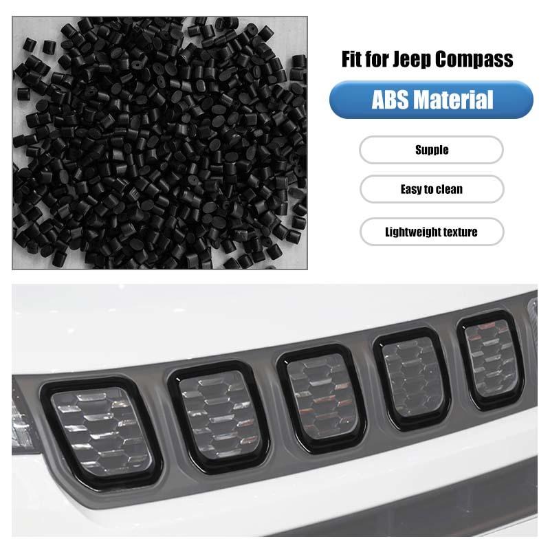 Auto Kühlergrill Motorhaube Dekoration Abdeckung Aufkleber Für Jeep Compass 2021 Aufwärts ABS Auto Außenzubehör