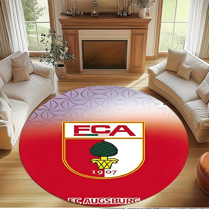 FC Augsburg Print Round Rug, Washable Floor Carpet, For Entryway Dorm Laundry Room Office Study, Home Decor Birthday Christmas Gift