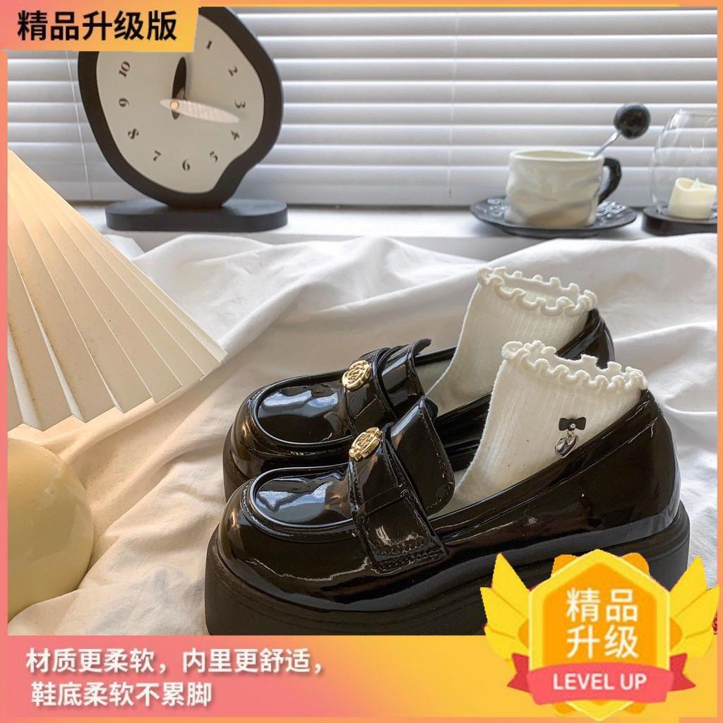 British Style Black Small Leather Shoes Women's Spring and Autumn New Comfortable and Versatile Love Mary Jane Single Shoes