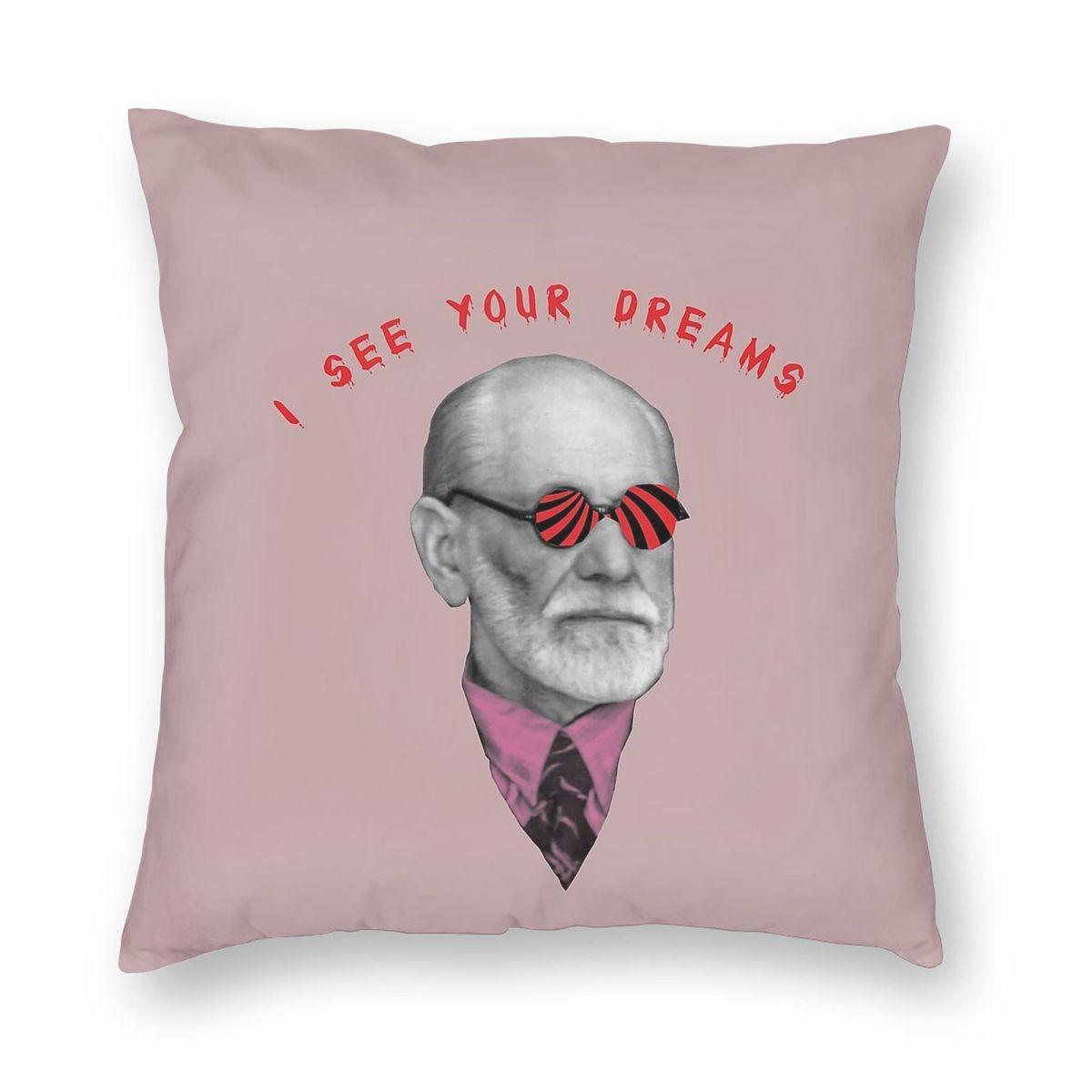 

Я вижу твой сон Зигмунд Фрейд Наволочка для квадратной подушки Полиэстер Лен Бархат Узор Молния Декор Наволочка для диванной подушки Домашняя Наволочка для подушки 12x12Inch