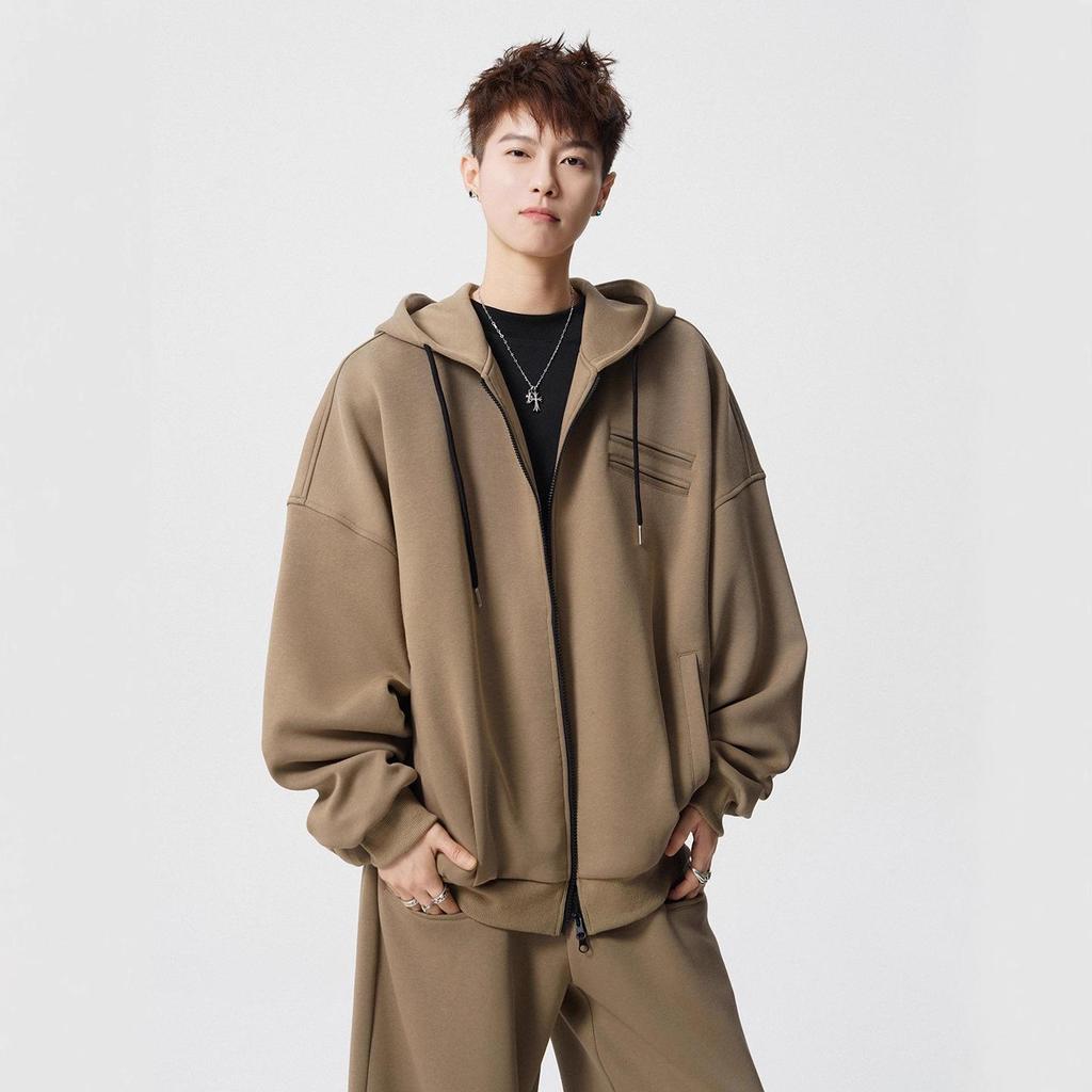 Unisex Heavyweight Trendy Sports Hoodie & Sweatshirt Two-Piece Set for Autumn
