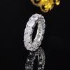 Luxury Zircon Gem Diamond Band Ring with Niche Appeal