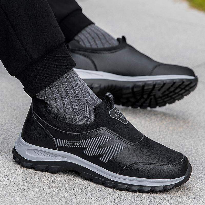

Luxury Elaine Walking Shoes 2025 Spring and Autumn New Dad Shoes Leather Surface Waterproof Soft Sole Elderly Shoes Men s Casual 44