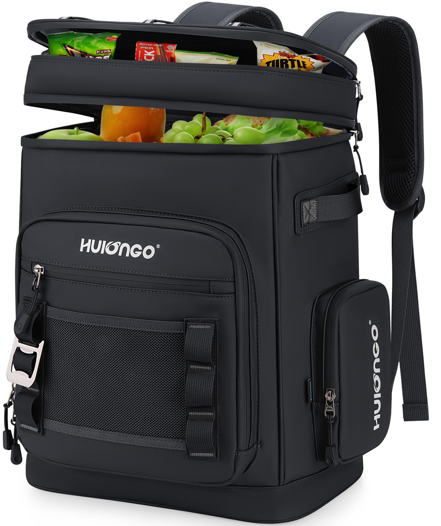 

Hulongo Leak Proof Insulated Cooler Backpack for Men and Women Waterproof Backpack for Beach Outdoor Double Deck Cooler Backpack Leak Proof Black чорний