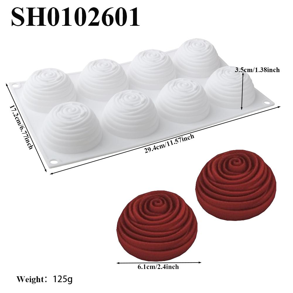 

6 или 8 ячеек, формы для мусса в виде бутонов роз, силиконовые формы для тортов в форме роз ко Дню святого Валентина, инструменты для украшения десертов, кухонные принадлежности для выпечки