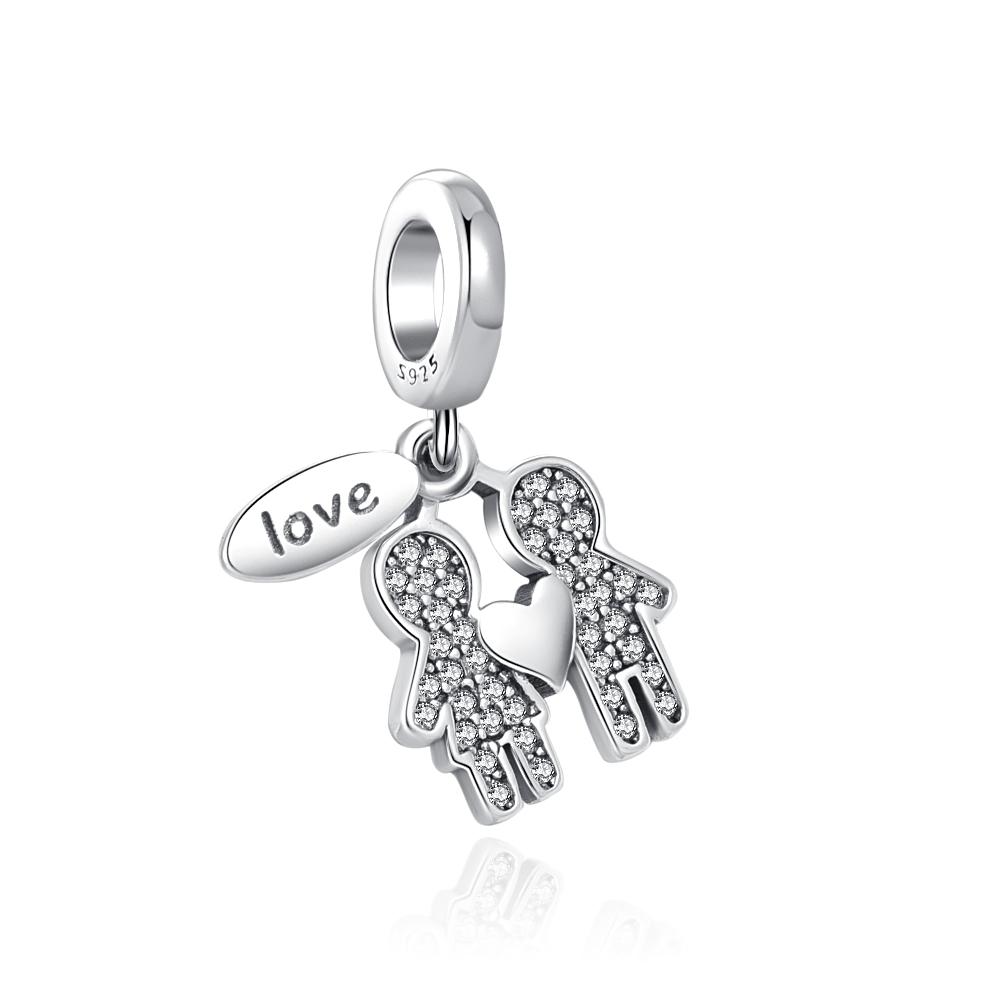 Copper Couple Wedding Boy Girl Character Bead Charms Pendant Fit Bracelet Necklace Women Diy Twinkle Jewelry Gift