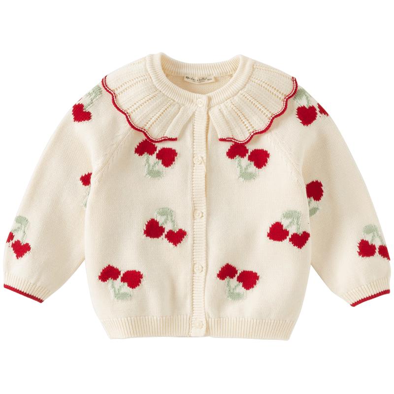 DAVE & BELLA Girls  Knitted Cardigan Sweater 110cm молочный белый
