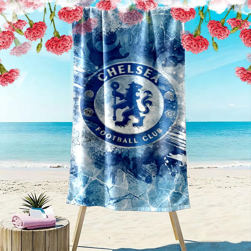 Chelsea F Print Strandtuch, Großes Weiches Schnelltrocknendes Handtuch für Strand Camping Schwimmen