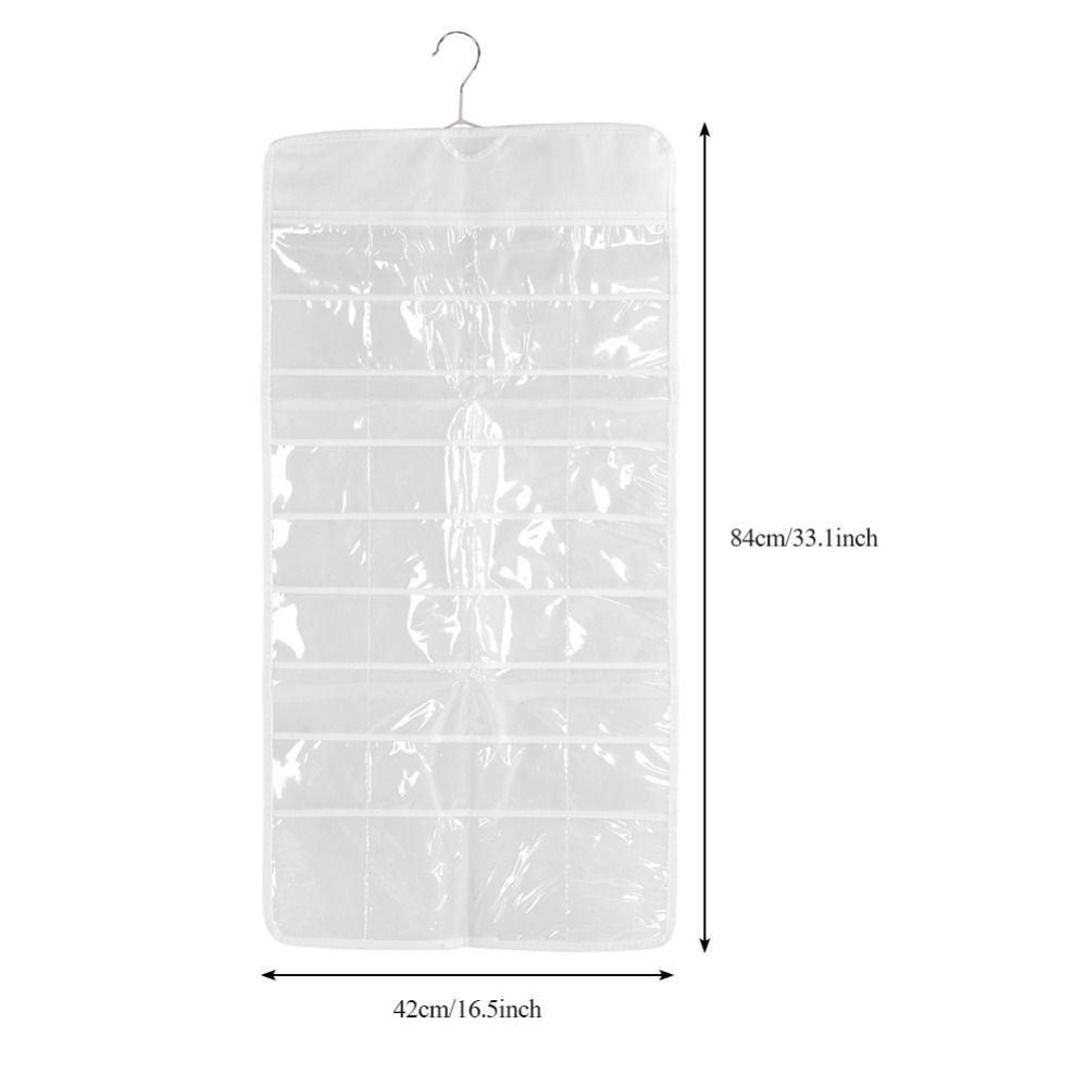 Transparent Over The Door Storage Bag Large Capacity 72-grids Design Jewelry Hanging Bag PVC Wall Mountable