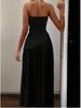 Spring/Summer 2026 European & American Women's Strapless Backless Solid Color Slit Long Dress