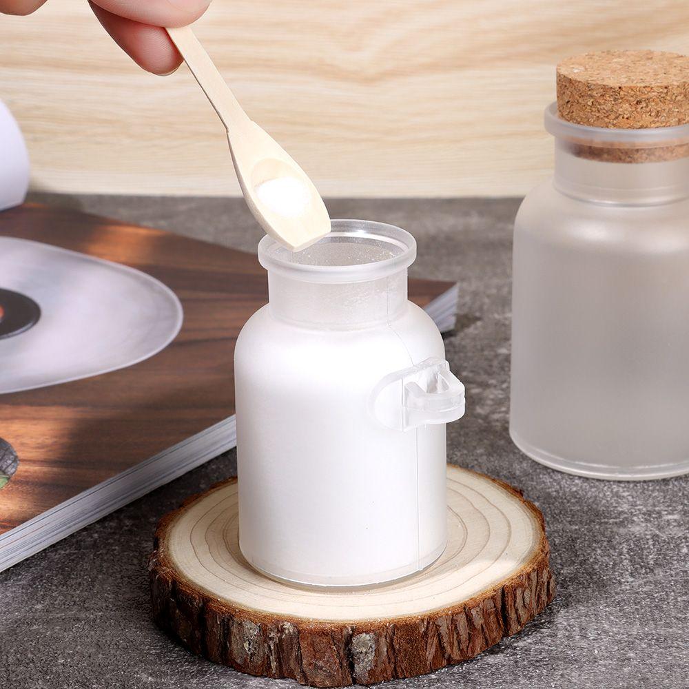 100-500g Portable Wooden Spoon Refillable Cork Stopper Bottle Multifunction Storage Container Frosted Seal Jar Bath Salt Bottle