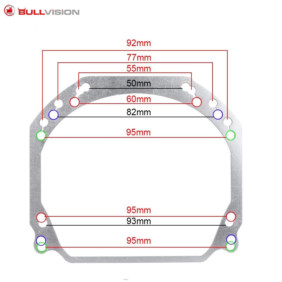 Mounting Frame For Hella 2 To Hella 3R G5/Koito Q5/E46 AL Headlight Lenses BiLED Transition Bracket Adapter Retrofit Universal