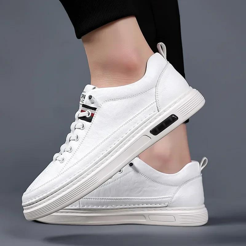 Fashion Brand Men's Casual New Leather Shoes for Men Non-slip Sports Shoes Fashion Comfortable Sneakers Male Flat Slip-on Casual Shoes