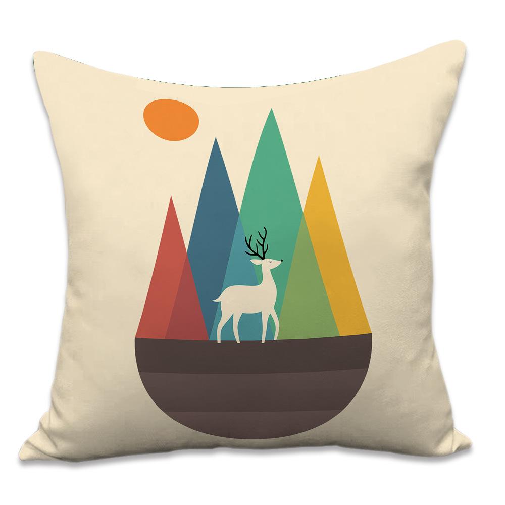 

Хлопок и Лен Наволочка с Мультяшным Принтом Динамичная Печать Наволочка Подушка peach skin velvet 45x45cm