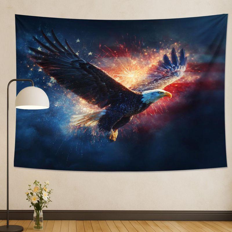 Eagle Sky Galaxy Landscape Tapestry, Polyester Nature Aesthetic Wall Hanging, Bedroom Dorm Room Home Decor, Gift
