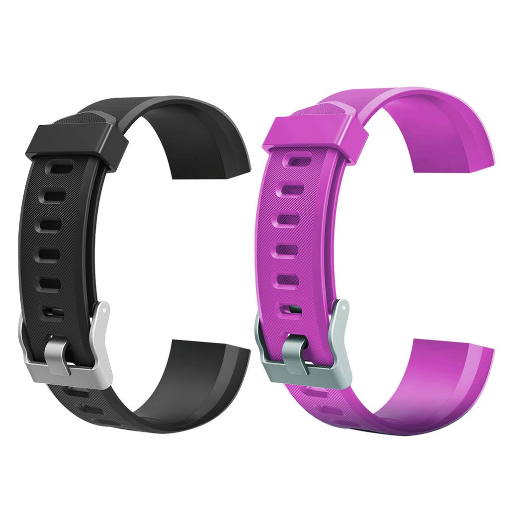 2pcs Watch Bands Replacement Soft Sport Watch Strap Compatible for ID115Plus HR Smart Braceclet Accessories