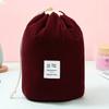 Waterproof Round Cosmetic Bag Travel Nylon Makeup Bag Drawstring Elegant Organizer Wash Bags Female Toiletry Kit Storage Case