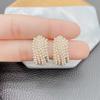 Twisted Pearl C-shaped Women's Stud Earrings Multi-layers Imitation Pearl Beads Small Earrings for Girls Elegant Ear Jewelry