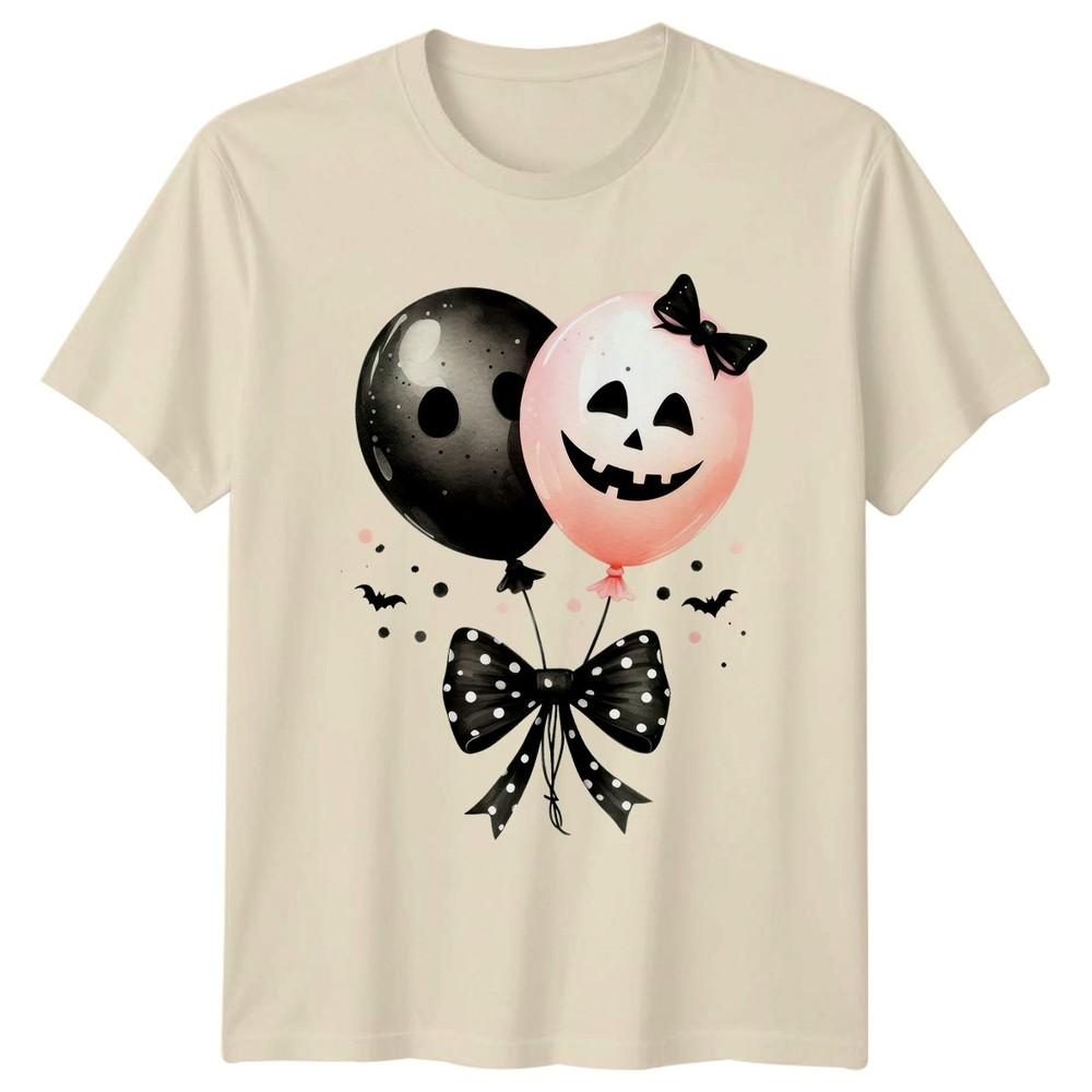 Pink Ghost Pumpkin Bows Unisexs TShirt Coquette Halloween Gift For Her