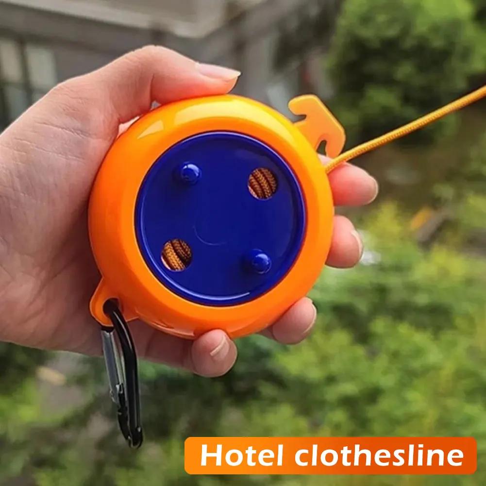 New Retractable No-Drill Hanging Rope with Hooks for Outdoor Camping Hotel Dormitory Portable Travel Clothesline